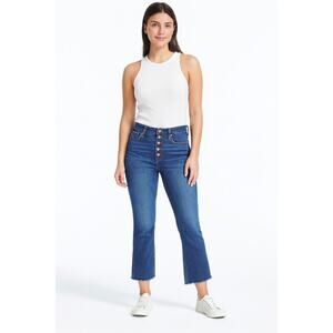 J.Crew 9" Billie Demi Boot Crop Jeans Women’s Size 25 Raw Hem Medium Wash Denim